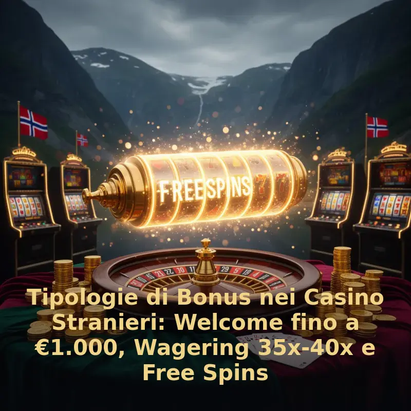 Tipologie di Bonus nei Casino Stranieri: Welcome fino a €1.000, Requisito di puntata 35x-40x e Giri Gratis